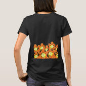 Dames T-shirts : Oranje & Gele Bloemen  (Achterkant)