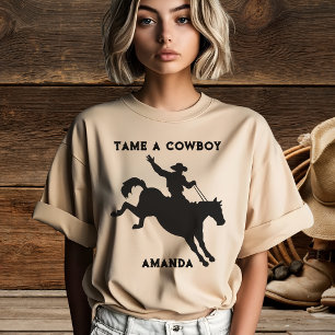 Dames Tame a Cowboy Man op Paard T-Shirt