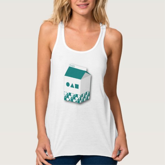 Dames tanktop melkdoos cirkel driehoek vierkant (Voorkant)