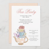 Dames Tea Party Ideeën Kaart (Voorkant / Achterkant)