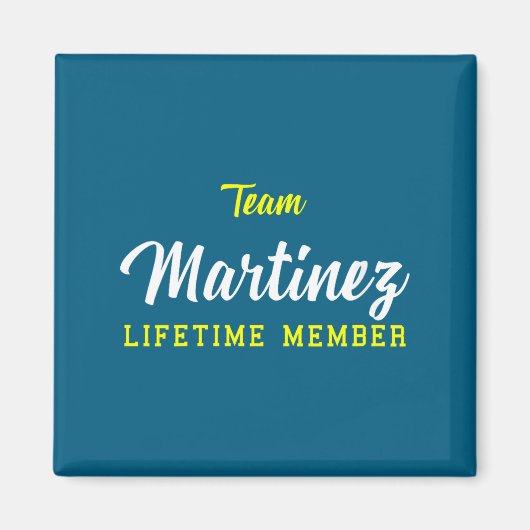 Dames Team Martinez Lifetime Lid Achternaam Geboor Magneet (Voorkant)