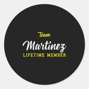 Dames Team Martinez Lifetime Lid Achternaam Geboor Ronde Sticker