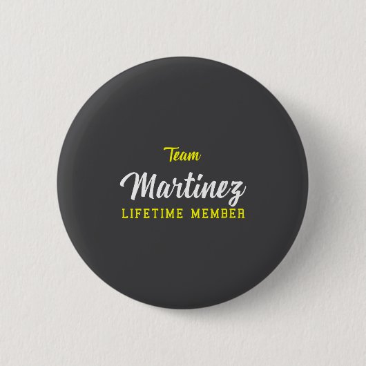 Dames Team Martinez Lifetime Member Achternaam Geb Ronde Button 5,7 Cm (Voorkant)