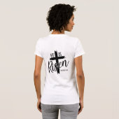 Dames Tee Hij Is Opgestaan T-shirt (Achterkant volledig)