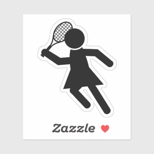 Dames Tennis Symbool Sport Sticker (Vel)