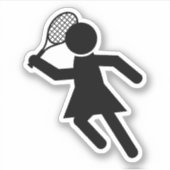 Dames Tennis Symbool Sport Sticker (Voorkant)