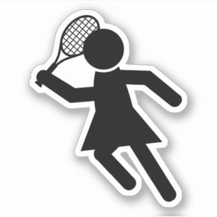 Dames Tennis Symbool Sport Sticker