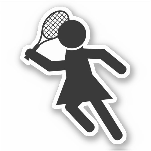 Dames Tennis Symbool Sport Sticker (Voorkant)