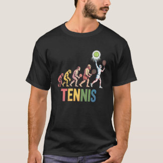 Dames Tennisspeler Evolutie Atletisch Mannen Kleur T-shirt
