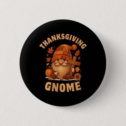 Dames Thanksgiving Gnome Schattige Herfst Herfst S Ronde Button 5,7 Cm (Voorkant)