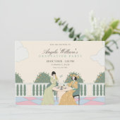 Dames theetuin afstuderen kaart (Staand voorkant)