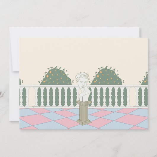 Dames theetuin baby shower kaart (Achterkant)