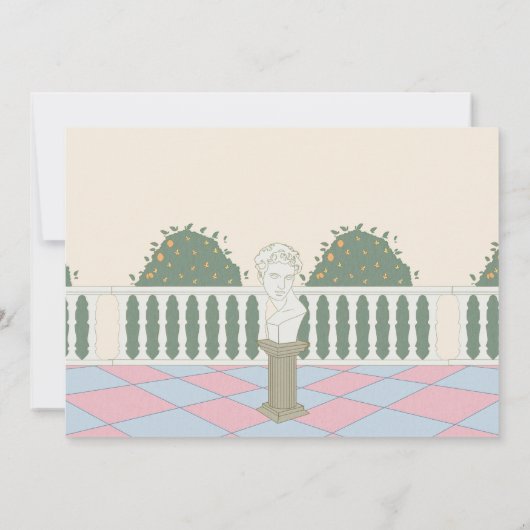 Dames theetuin vrijgezellenfeest kaart (Achterkant)