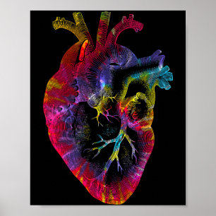 Dames Tie Dye Anatomisch Hart Valentijnsdag Ana Poster