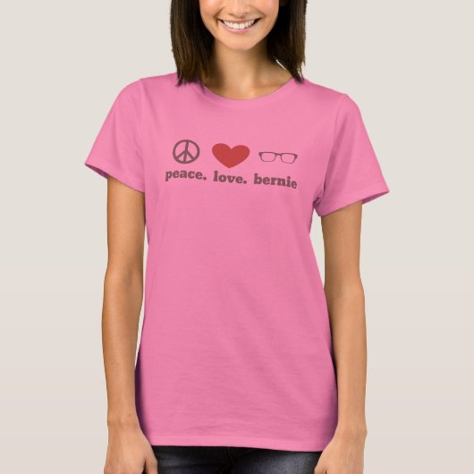 Dames Tie Dye Peace Love Bernie T - shirts (Voorkant)