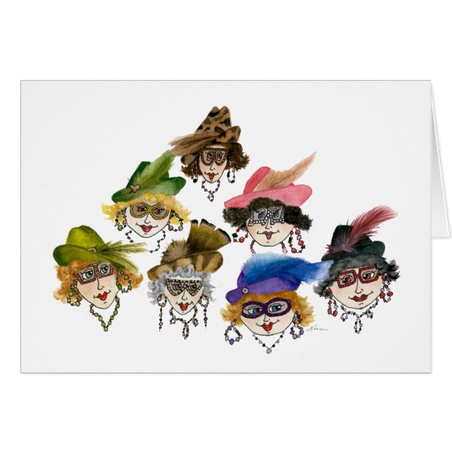 Dames, tientallen jaren diëlle humoristische kaart (Voorkant Horizontaal)