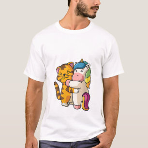 Dames Tijger en Eenhoorn Cute Dieren in de Dierent T-shirt