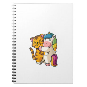 Dames Tijger en Eenhoorn Cute Zoo Dieren Knuffelen Notitieboek