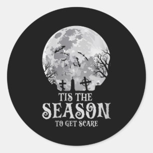 Dames Tis The Season Y Geheime Maan Griezelige Hal Ronde Sticker