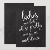 Dames Toilet Betaalbaar Krijtbord Trouwbord Kaart (Voorkant / Achterkant)