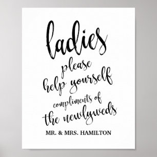 Dames Toilet Bruiloft Mand 8x10 Bord Poster