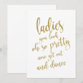 Dames Toilet Goedkope Trouw Teken Kaart (Voorkant / Achterkant)