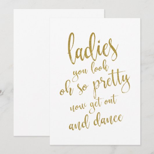 Dames Toilet Goedkope Trouwkaart Kaart (Voorkant / Achterkant)