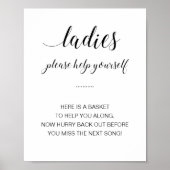 Dames Toilet Mand Basket Elegant Trouw Teken Poster (Voorkant)