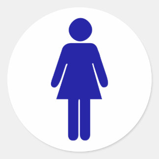 Dames toilet of badkamer teken ronde sticker