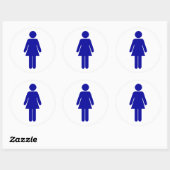 Dames toilet of badkamer teken ronde sticker (Vel)
