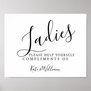 dames toilet teken - toiletmand Elegant Poster