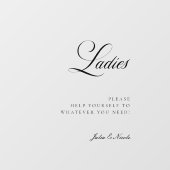 Dames toilettas transparant decal sticker (Vel)