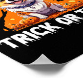 Dames Trick Of Treat Halloween Hond V-Hals Poster (Hoek)
