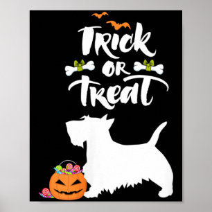 Dames Trick Or Treat Scottie Schotse Terriër Hond Poster