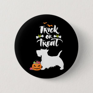 Dames Trick Or Treat Scottie Schotse Terrier Hond Ronde Button 5,7 Cm
