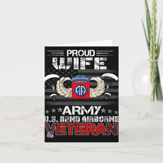 Dames Trots echtgenote leger VS 82nd Airborne vete Kaart (Voorkant)