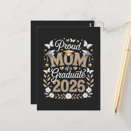 Dames Trots moeder van een afgestudeerde in 2026 Briefkaart (Voorkant / Achterkant in situ)
