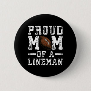 Dames Trots Moeder Van Een Lineman Voetbal  Ronde Button 5,7 Cm