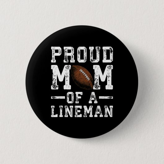 Dames Trots Moeder Van Een Lineman Voetbal Ronde Button 5,7 Cm (Voorkant)