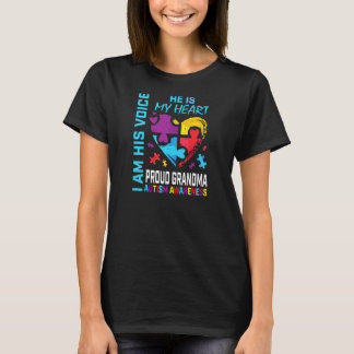 Dames Trotse Oma Autisme Bewustzijn Kleinzoon Puzz T-shirt