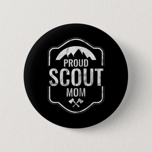 Dames trotse scout moeder scouting kamperen ronde button 5,7 cm (Voorkant)