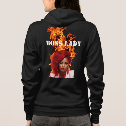 Dames trui met capuchon van de baas hoodie (Achterkant)
