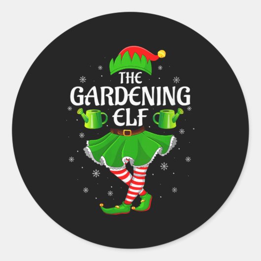 Dames Tuin Elf Kerst Familie Meisjes Vrouwen  Ronde Sticker (Voorkant)