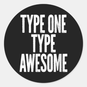 Dames Type Eén Type Geweldig Diabetes Bewustzijn Ronde Sticker