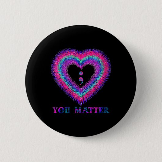 Dames U Puntkom Hart Preventie van Zelfmoord Bewus Ronde Button 5,7 Cm (Voorkant)