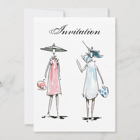 Dames uitnodiging om te lunchen (Voorkant)