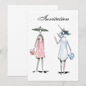 Dames uitnodiging om te lunchen (Voorkant / Achterkant)