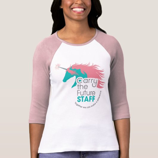 Dames Unicorn Personeel Baseball T-shirt (Voorkant)