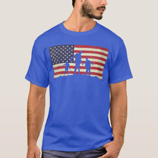 Dames USA Amerikaanse Vlag Vervuild Halloween Zomb T-shirt