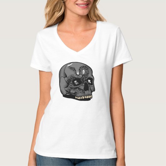 Dames V-hals T-shirt (Voorkant)